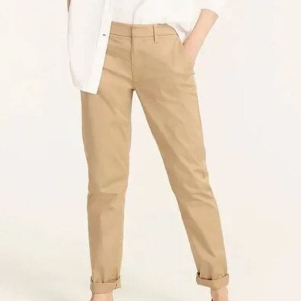 J Crew‎ Slim Boyfriend Chino Pants Khaki Tan Classic Preppy Staple Capsule 32/14